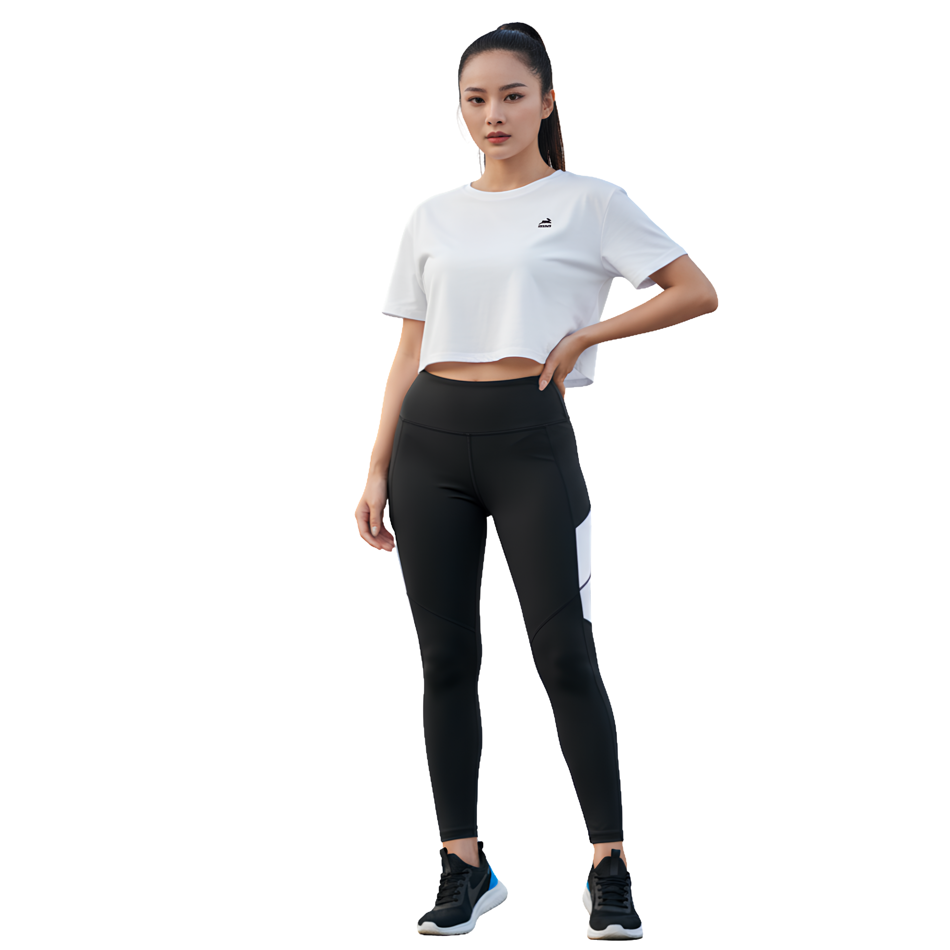 Women's TriDri Crop Top  tshirt gym black final