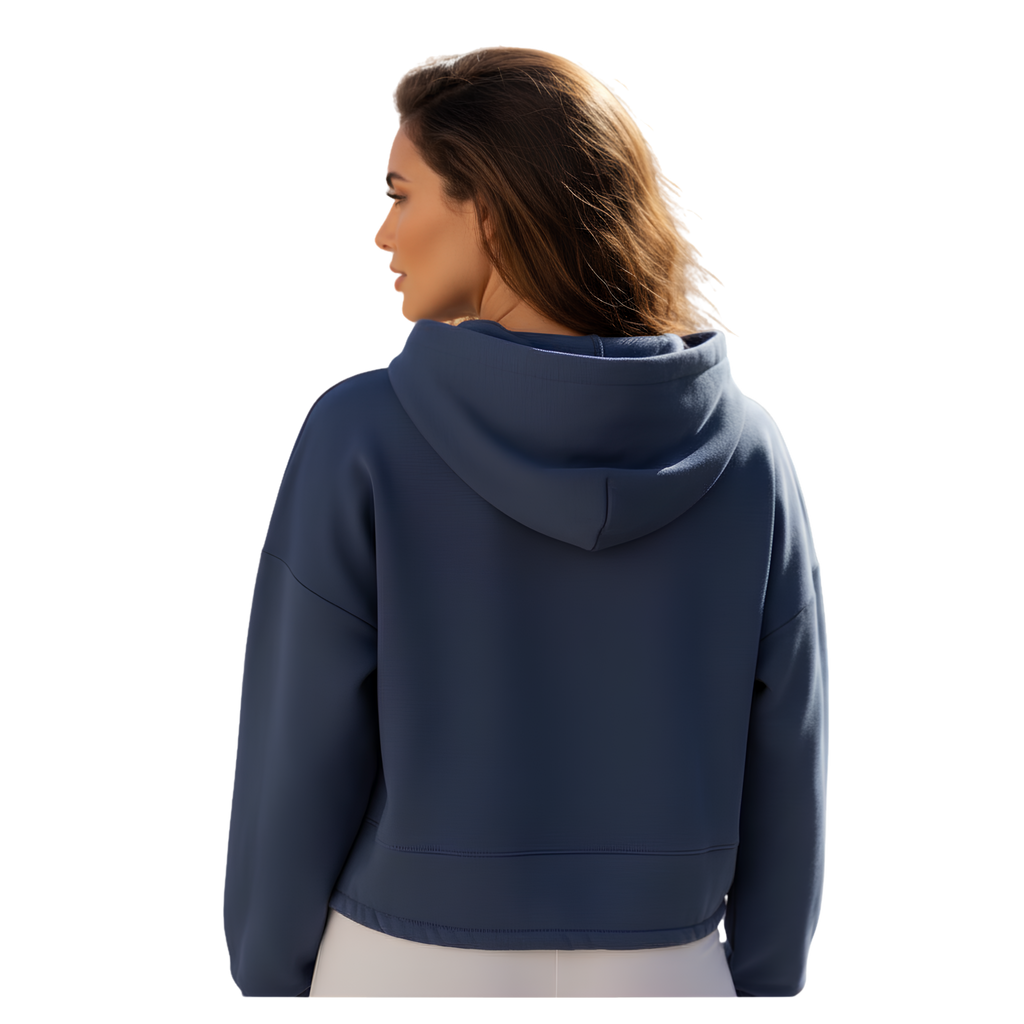 Women's TriDri® Cropped Oversized Hoodie Michkom centre logo small white