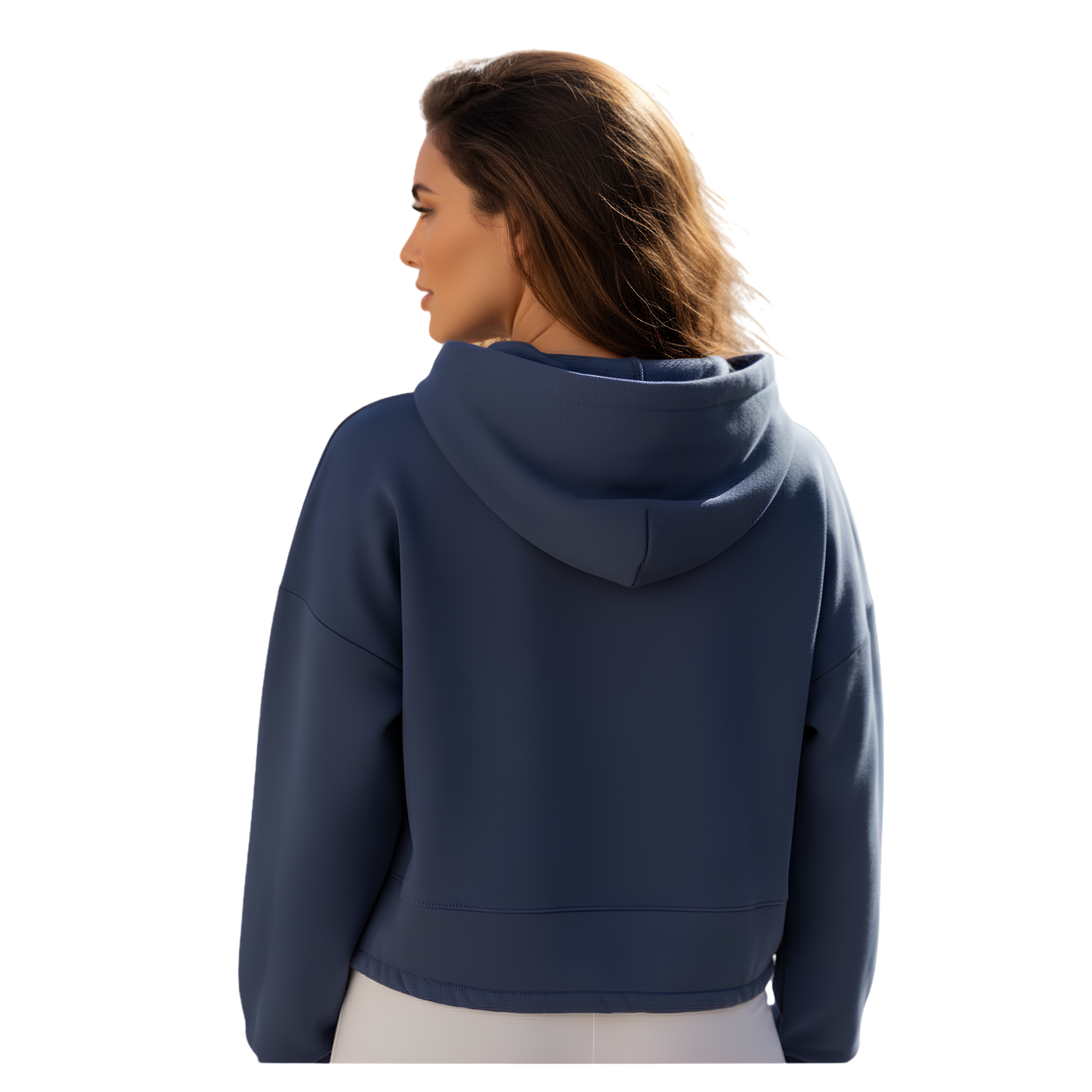 Women's TriDri® Cropped Oversized Hoodie Michkom centre logo small white